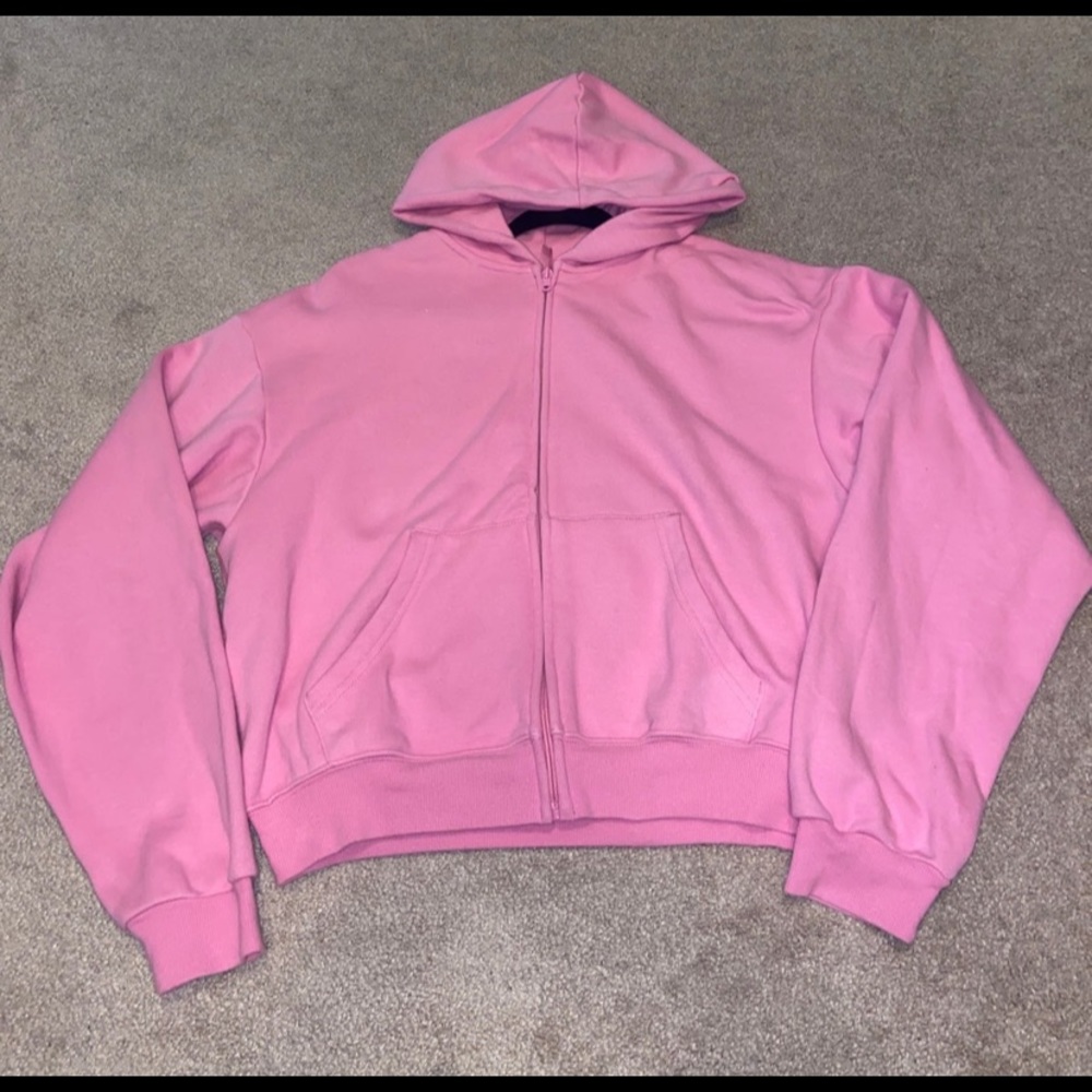 SKIMS cotton fleece zip up hoodie